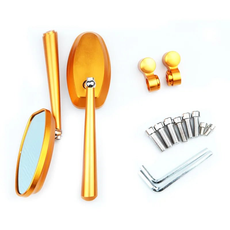 22mm Universal Motorcycle Rearview Side Mirrors New Alloy/Aluminium Handle Bar End Rear View Mirrors Packed in BoxJSLMotors