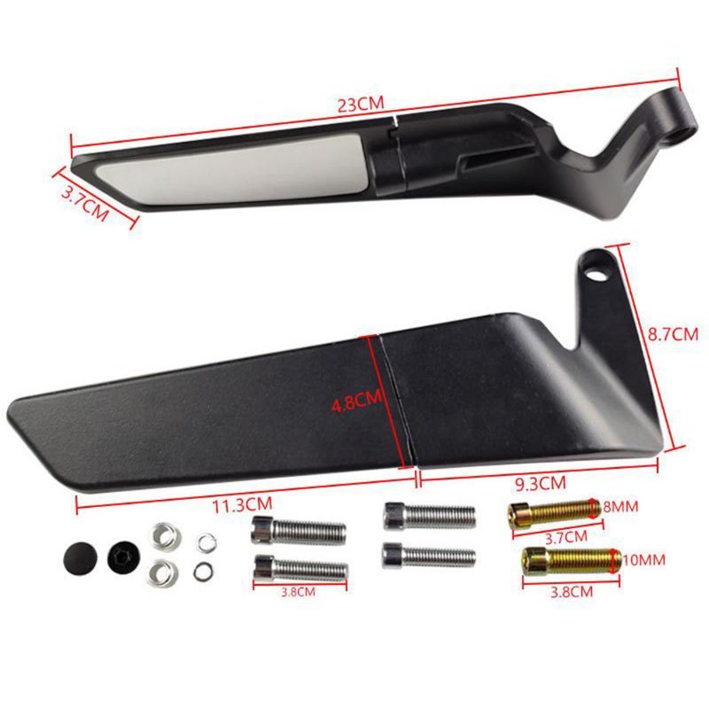 Knife Shape CNC Aluminum Alloy Motorcycle Rearview Mirrors Universal Side MirrorJSLMotors