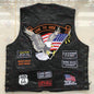 Motorcycle Riding Vest Leather Badge Net MenJSLMotors