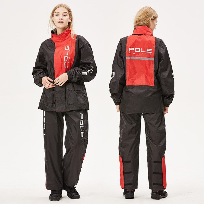 New fashion motorcycle waterproof raincoat with reflective stripe for long outdoor travelJSLMotors